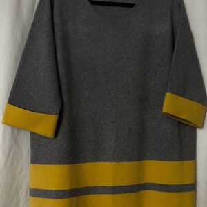 Gray and Yellow Color Block Sweater Max Studio